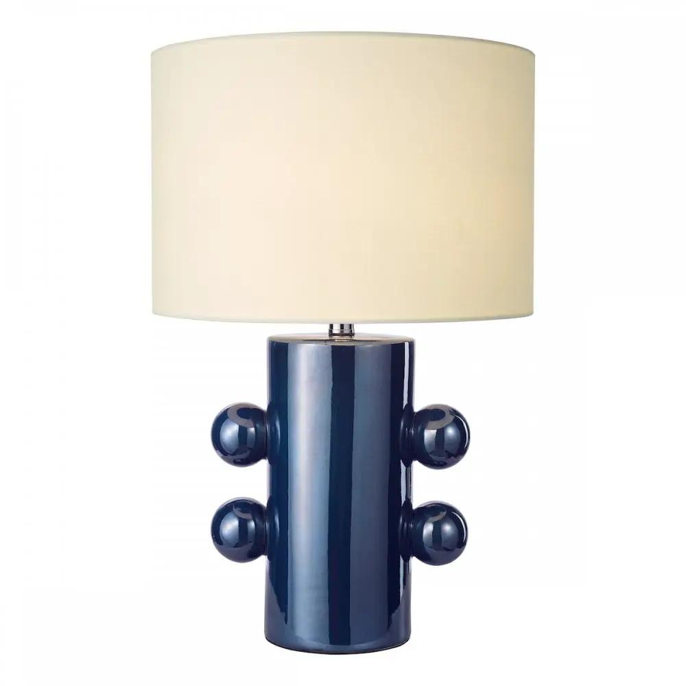 dar lighting Där Lighting Group, TIS4223 Tisha Table Lamp Blue and Polished Chrome With Shade - dar lighting Där Lighting Group, TIS4223 Tisha Table Lamp Blue and Polished Chrome With Shade