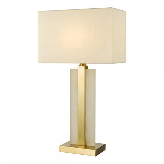 dar lighting Där Lighting Group, TOK4234 Tokori Table Lamp Alabaster and Brushed Gold With Shade - dar lighting Där Lighting Group, TOK4234 Tokori Table Lamp Alabaster and Brushed Gold With Shade