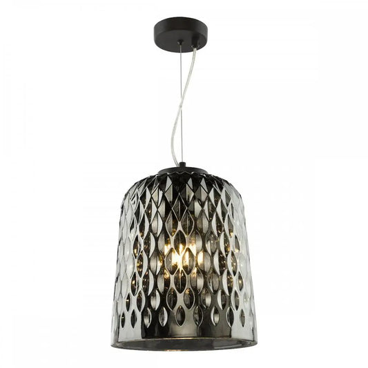 dar lighting Där Lighting Group, VAR0110 Varius Pendant Matt Black and Smoked Glass - dar lighting Där Lighting Group, VAR0110 Varius Pendant Matt Black and Smoked Glass