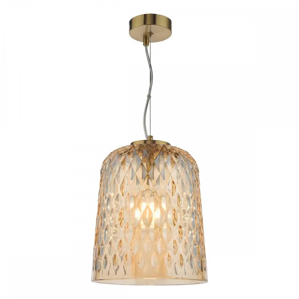 dar lighting Där Lighting Group VAR0120 Varius Pendant Natural Brass and Amber Glass - dar lighting Där Lighting Group VAR0120 Varius Pendant Natural Brass and Amber Glass