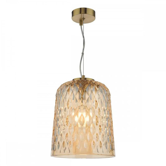 dar lighting Där Lighting Group VAR0120 Varius Pendant Natural Brass and Amber Glass - dar lighting Där Lighting Group VAR0120 Varius Pendant Natural Brass and Amber Glass