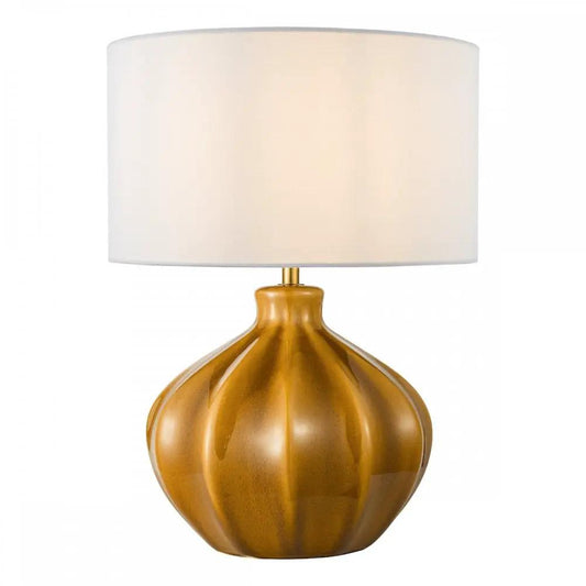 dar lighting Där Lighting Group AMR4229-PYR142 Amrita Table Lamp Brown and Antique Brass Base With Shade - dar lighting Där Lighting Group AMR4229-PYR142 Amrita Table Lamp Brown and Antique Brass Base With Shade