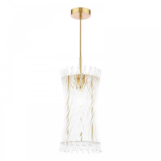 dar lighting Dar Lighting Group, LOI0135 Loire Pendant Natural Brass and Glass - dar lighting Dar Lighting Group, LOI0135 Loire Pendant Natural Brass and Glass