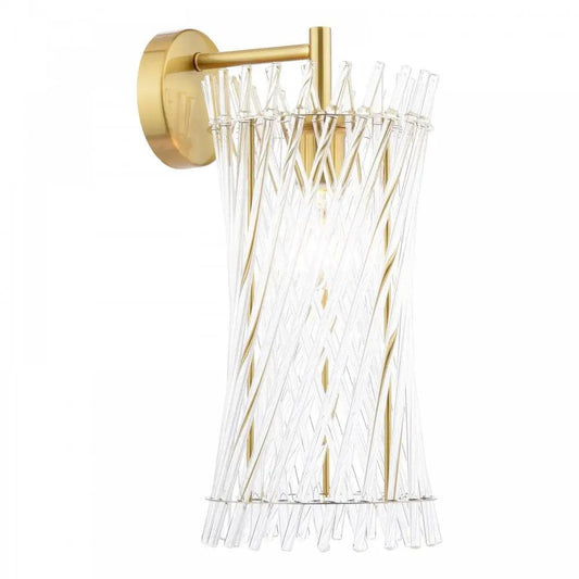 dar lighting Dar Lighting Group, LOI0735 Loire Wall Light Natural Brass and Glass - dar lighting Dar Lighting Group, LOI0735 Loire Wall Light Natural Brass and Glass