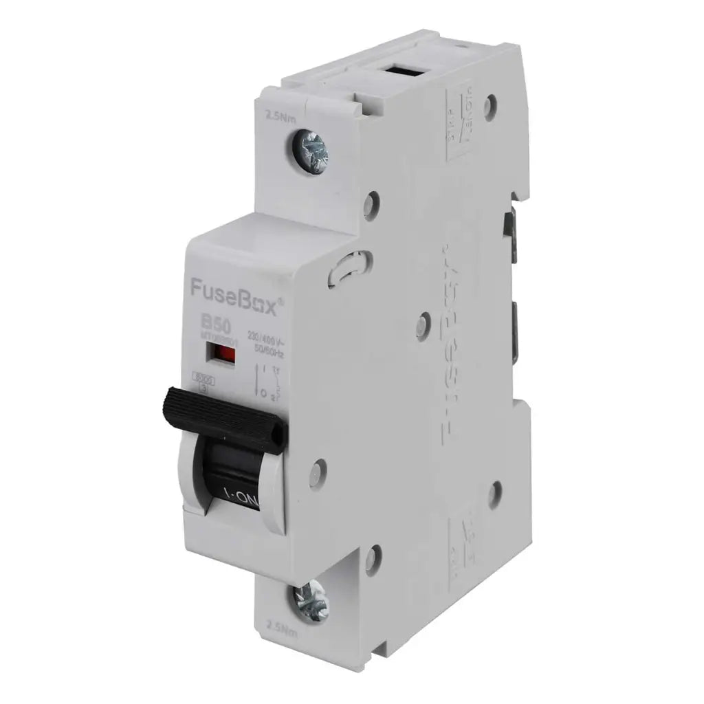 Single-pole circuit breaker switch with ON/OFF lever for electrical wiring protection