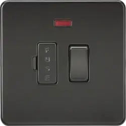 ml matt black 13A Switched Fused Spur Unit with Neon - Matt Black - ml matt black 13A Switched Fused Spur Unit with Neon - Matt Black