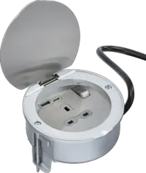FLOOR SOCKETS Recessed 13A 1G Socket - White - FLOOR SOCKETS Recessed 13A 1G Socket - White