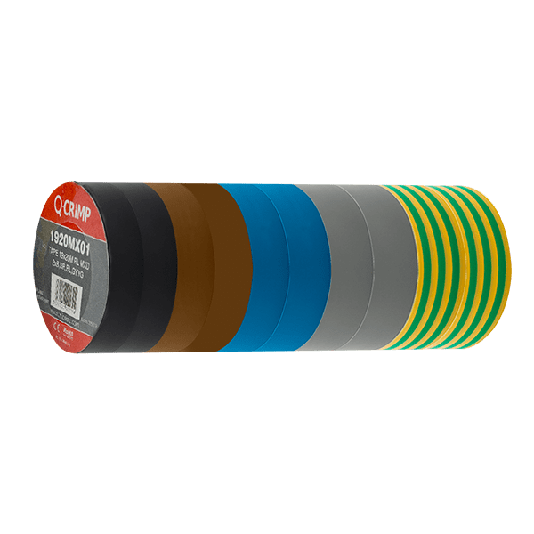 UNCRIMP TAPE 19x20M MXD 2xB,BR,BL,GY,YG - Mixed Colours UNCRIMP TAPE 19x20M MXD 2xB,BR,BL,GY,YG Mixed Colours
