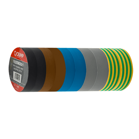 UNCRIMP TAPE 19x20M MXD 2xB,BR,BL,GY,YG - Mixed Colours UNCRIMP TAPE 19x20M MXD 2xB,BR,BL,GY,YG Mixed Colours