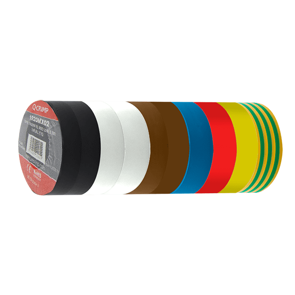 UNCRIMP TAPE 19x20M MXD 2x WH,BK,BR 1xR,BL,Y,YG - Mixed Colours UNCRIMP TAPE 19x20M MXD 2x WH,BK,BR 1xR,BL,Y,YG Mixed Colours