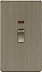Antique Brass 45A DP switch with Neon (2G size) - Antique Brass - Antique Brass 45A DP switch with Neon (2G size) - Antique Brass