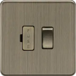 Antique Brass 13A Switched Fused Spur Unit - Antique Brass - Antique Brass 13A Switched Fused Spur Unit - Antique Brass