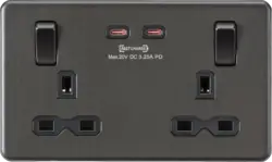 ml smoked bronze 13A 2G DP Switched Socket with Dual USB-C [65W DUAL FASTCHARGE] - Smoked Bronze - Electrical ml smoked bronze 13A 2G DP Switched Socket with Dual USB-C [65W DUAL FASTCHARGE] - Smoked Bronze Electrical