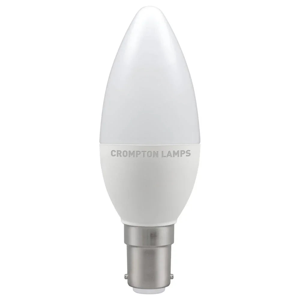 LED thermal plastic candle bulb 5W 2700K dimmable with SBC B15d cap, white finish