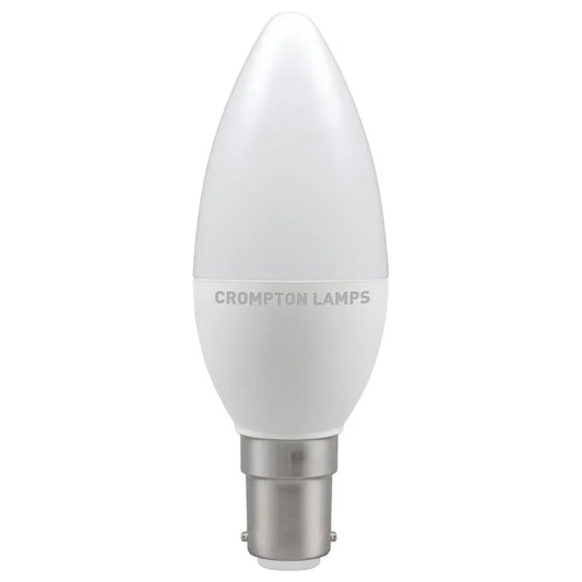 LED thermal plastic candle bulb 5W 2700K dimmable with SBC B15d cap, white finish