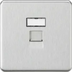 Brushed Chrome ML UTP CAT6a RJ45 Network Outlet - Brushed Chrome - Electrical Brushed Chrome ML UTP CAT6a RJ45 Network Outlet - Brushed Chrome Electrical