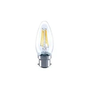 Integral OMNI FILAMENT CANDLE BULB B22 470LM 3.4W 2700K NON-DIMM 330 BEAM CLEAR FULL GLASS INTEGRAL - Integral OMNI FILAMENT CANDLE BULB B22 470LM 3.4W 2700K NON-DIMM 330 BEAM CLEAR FULL GLASS INTEGRAL