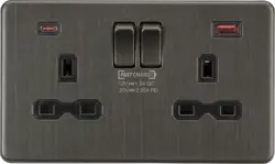 ml smoked bronze 13A 2G DP Switched Socket with Dual USB A+C 20V DC 2.25A (Max. 45W) - Smoked Bronze w/Black Insert - Electrical ml smoked bronze 13A 2G DP Switched Socket with Dual USB A+C 20V DC 2.25A (Max. 45W) - Smoked Bronze w/Black Insert Electrical