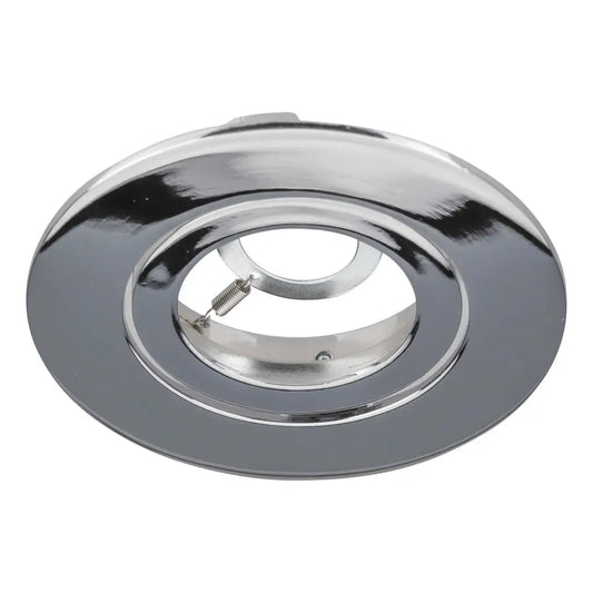 Round chrome recessed ceiling downlight fitting for LED lighting installation