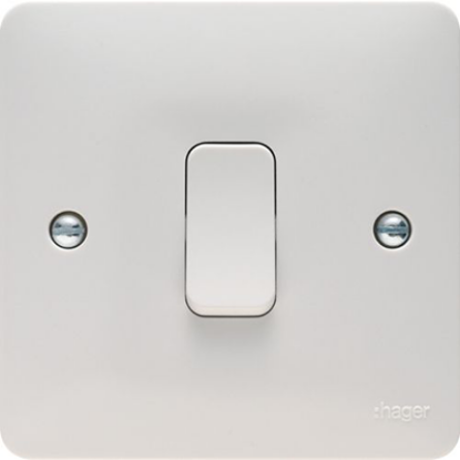 1 gang 1 way white wall light switch with screw terminals, modern electrical fitting