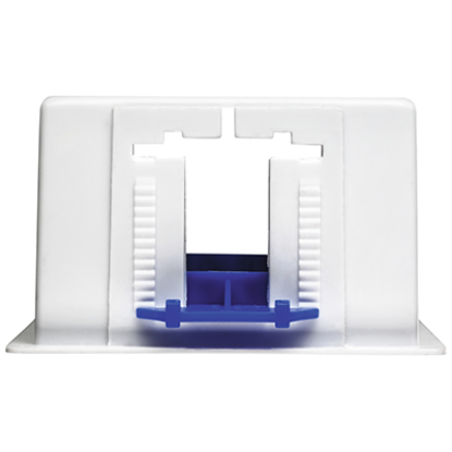 1 gang 47mm white electrical wall box with blue insert for UK switches and sockets