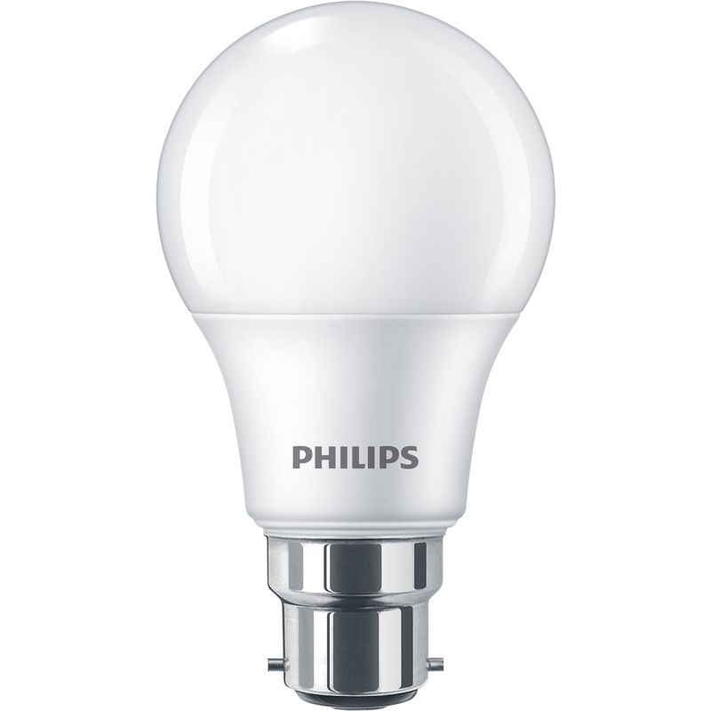 Philips LED light bulb A60 B22 bayonet cap, energy-efficient white lamp