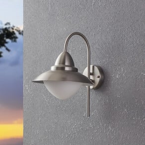 Sidney wall light, stainless steel, glass, E27