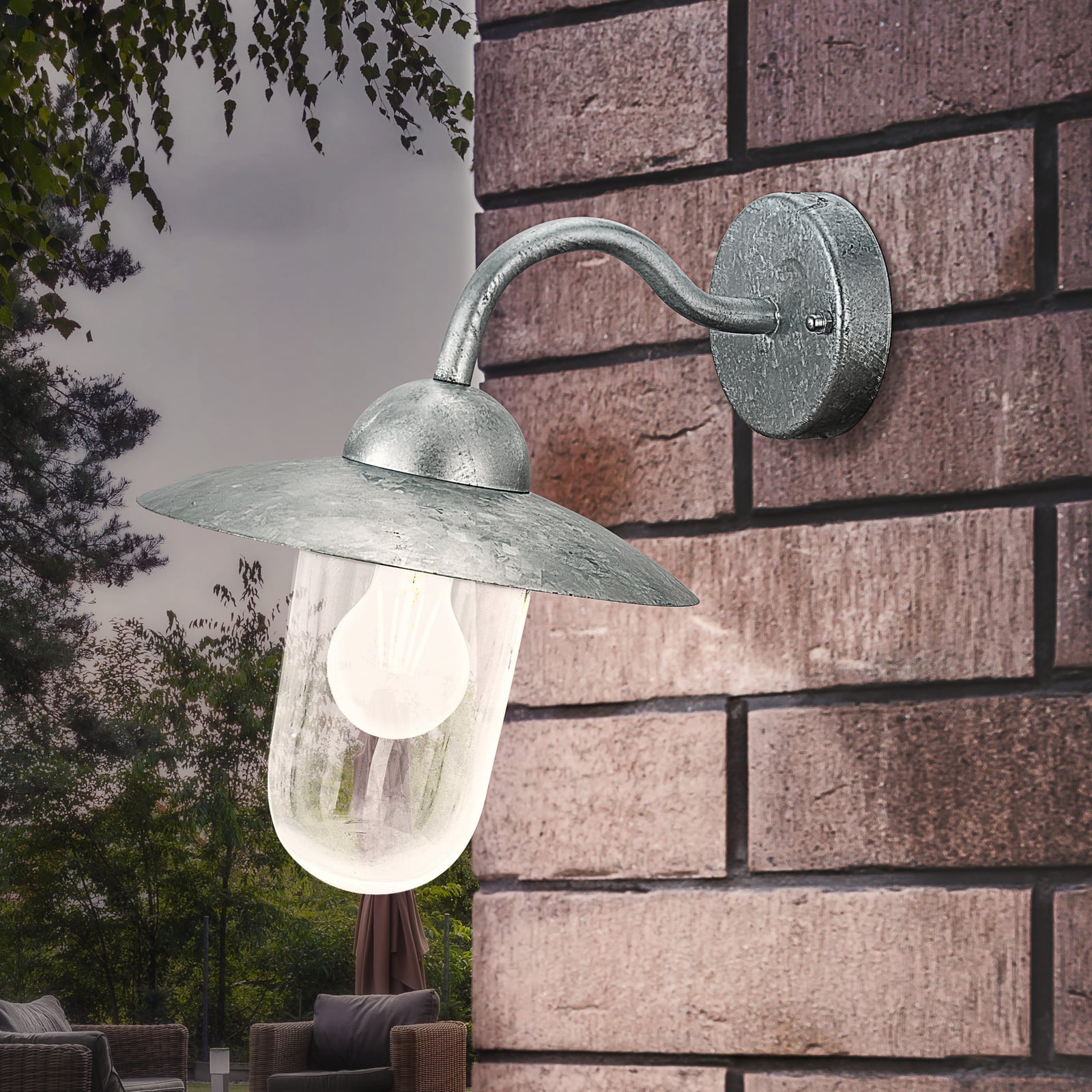 Milton Outside Wall Light Galvanised