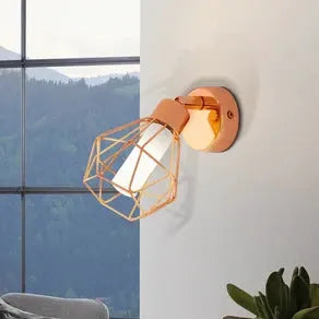 Copper-coloured Zapata LED wall light, cage look
