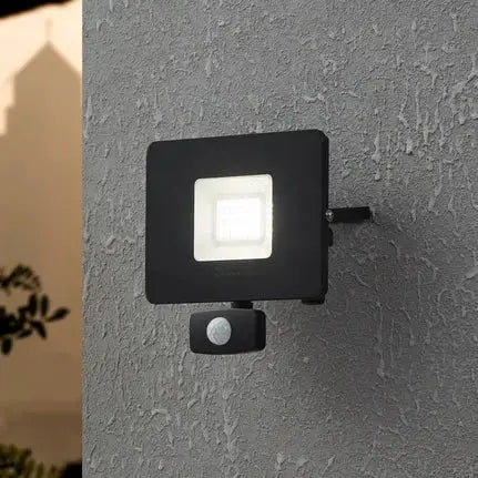 Faedo 3 LED outdoor spotlight, sensor, black, 30 W