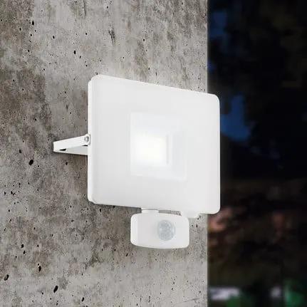 Faedo 3 LED outdoor spotlight, sensor, white, 30 W