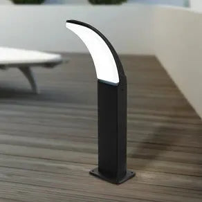 Fiumicino LED pillar light in a curved shape