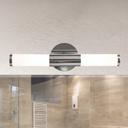 Appealing wall light Palmo, 2-bulb chrome