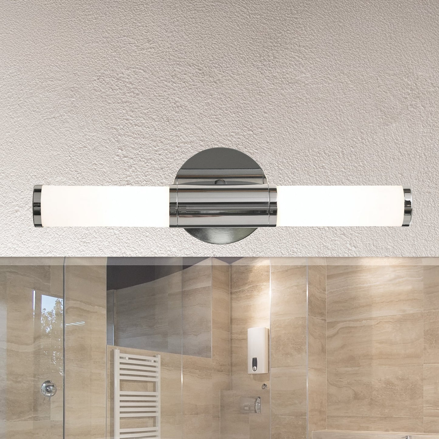 Appealing wall light Palmo, 2-bulb chrome