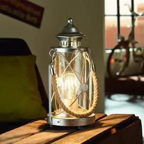 Kirian Bright Lantern Table Light, Antique Silver