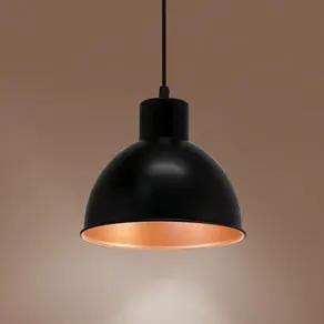 Andrin Black Pendant Lamp - Copper Interior