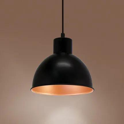 Andrin Black Pendant Lamp - Copper Interior