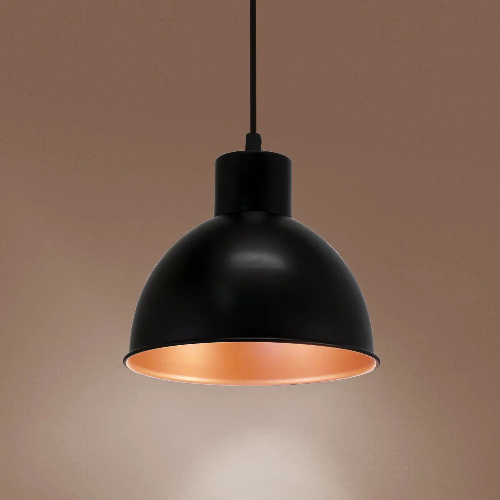 Andrin Black Pendant Lamp - Copper Interior