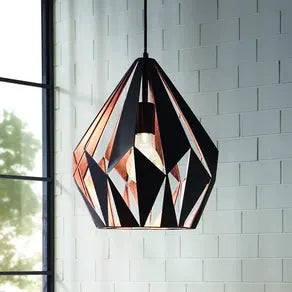 Carlton hanging light black-copper Ø 31 cm