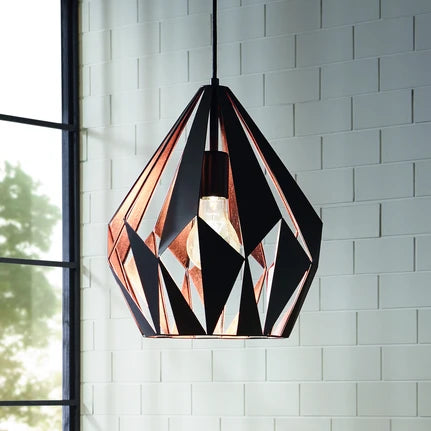 Carlton hanging light black-copper Ø 31 cm