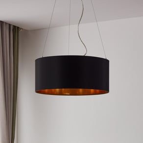 Lecio - black-gold fabric hanging light