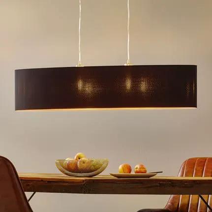 Stylish Lecio fabric hanging light, gold-black