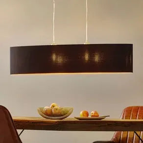 Stylish Lecio fabric hanging light, gold-black
