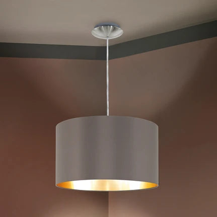 Maserlo fabric hanging light, cappuccino, 38 cm