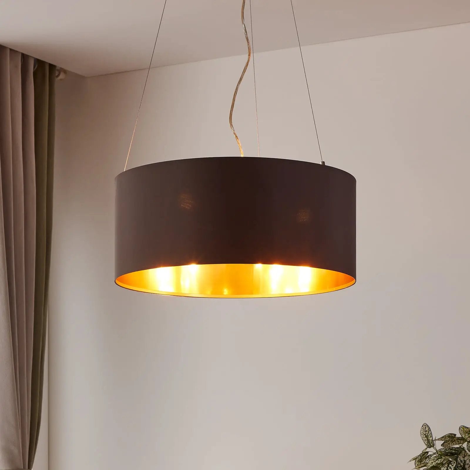 Maserlo fabric hanging light, cappuccino, 53 cm