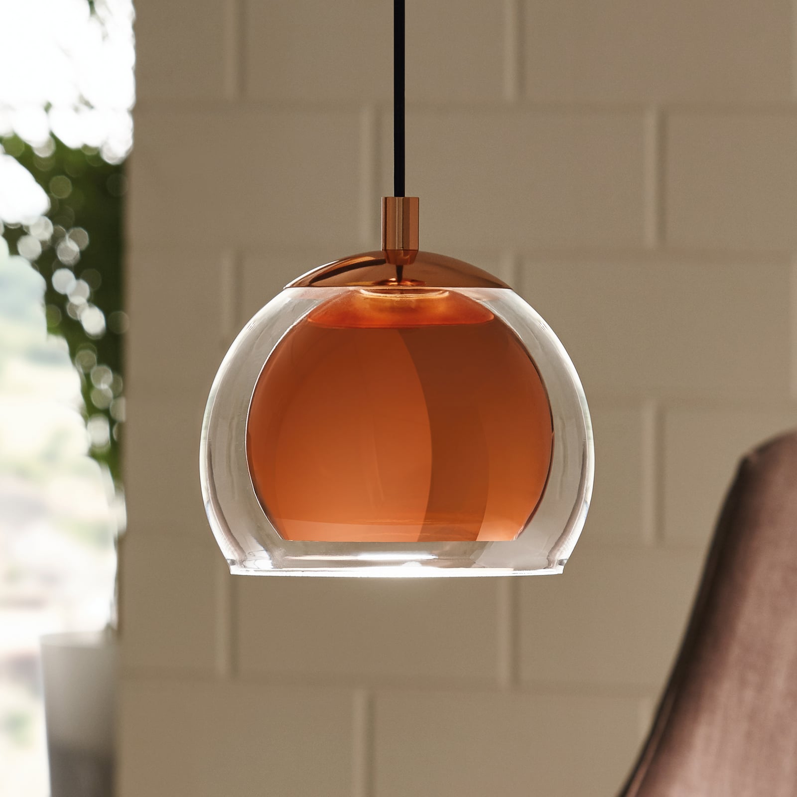 Rocamar hanging light 1-bulb in copper