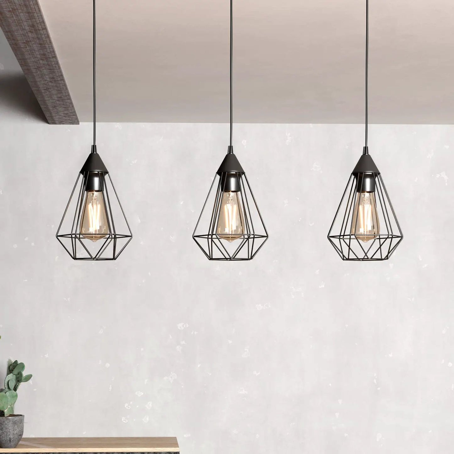 Tarbes - 3-bulb hanging light in a vintage design