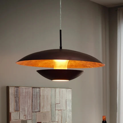Brown-gold lacquered Nuvano pendant light