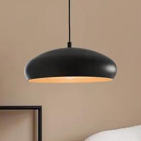 Mogano pendant light with metal shade, black