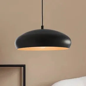 Mogano pendant light with metal shade, black